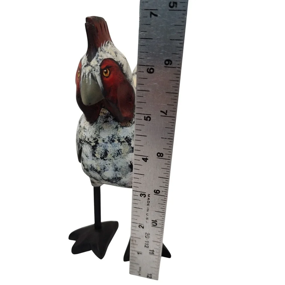 Vintage Handmade Chicken and Rooster Wooden Signed‎ Decorative Set of Two 2000